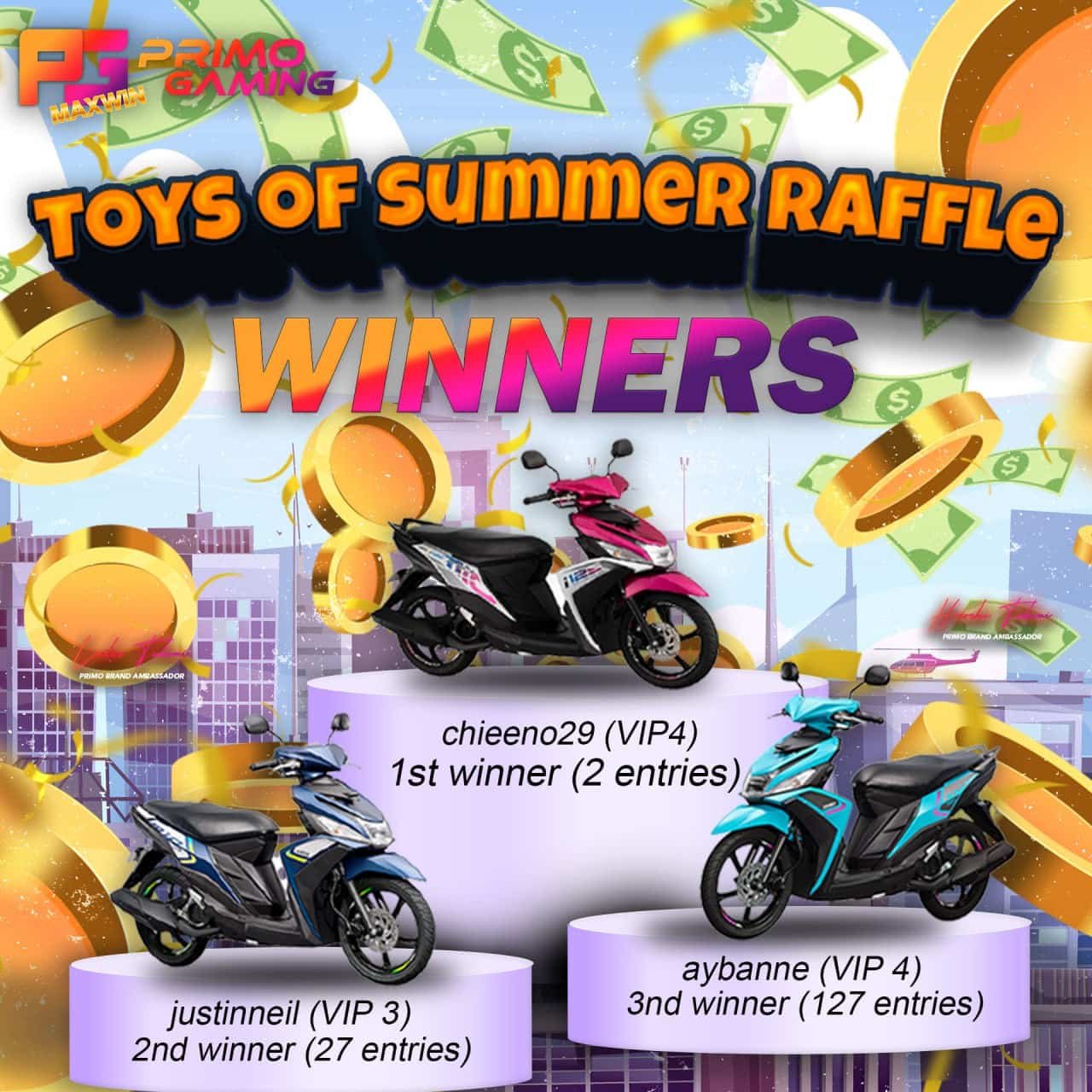 Toys of Summer Raffle Winners
